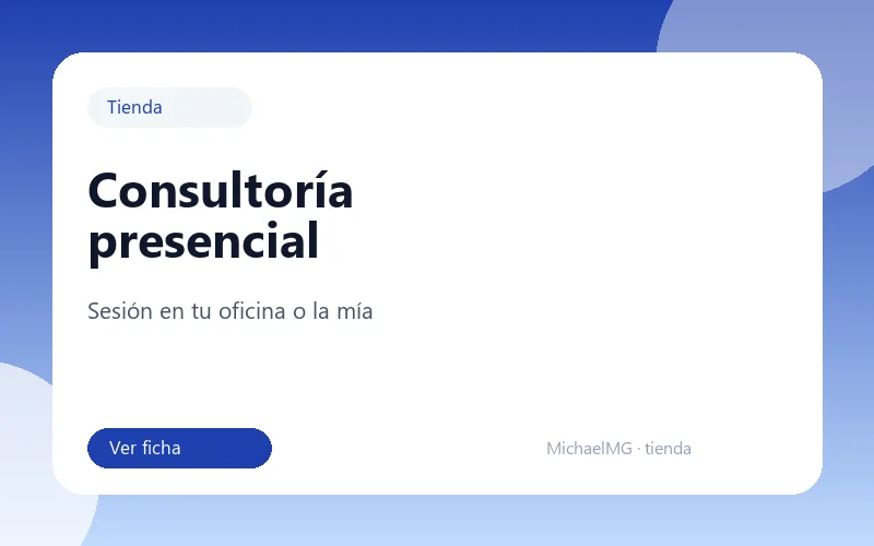 Consultoría presencial en Teruel — MichaelMG, Teruel